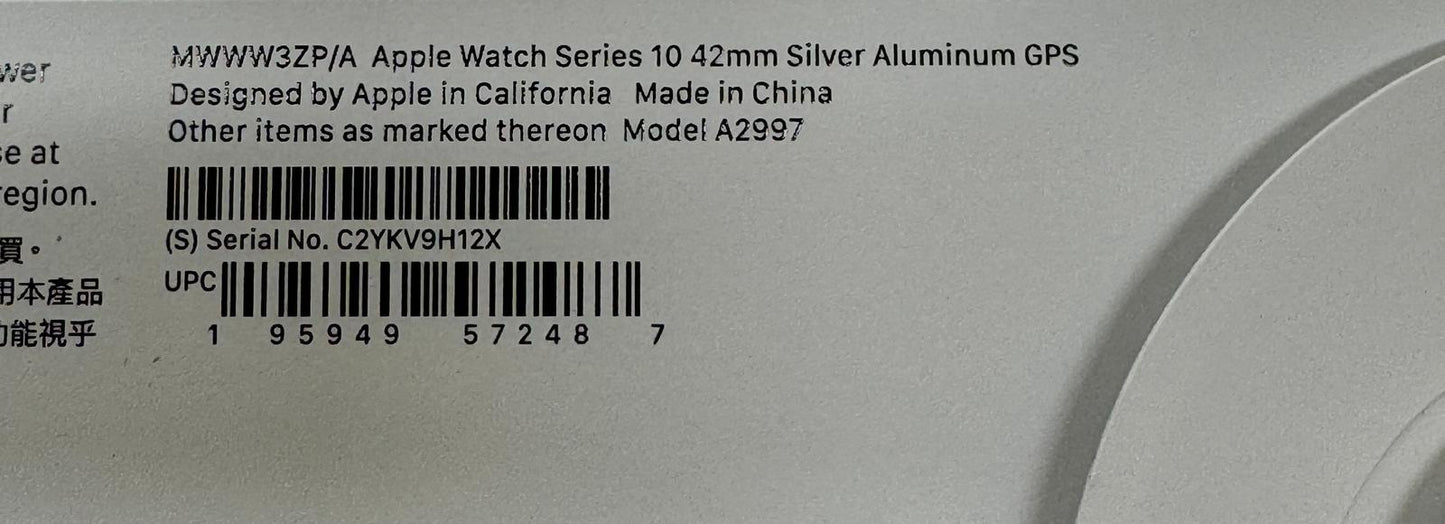 Apple Watch Series 10 - 42mm - (GPS) Silver
