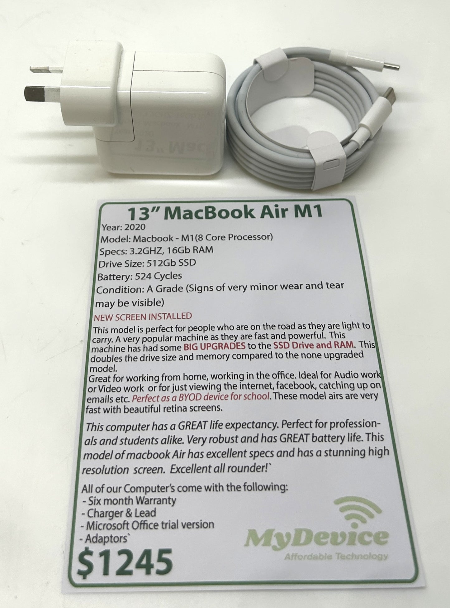 13" MacBook Air M1 2020 with UPGRADES - Price Reduced