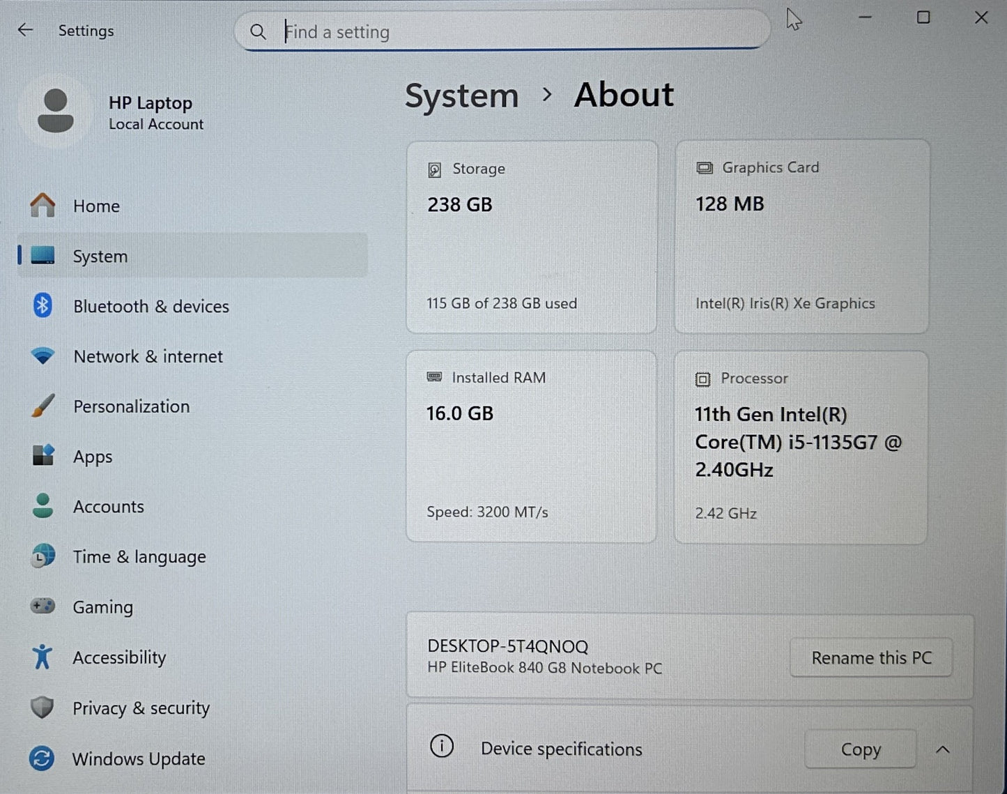 14" HP EliteBook 840 G8 Laptop with LTE