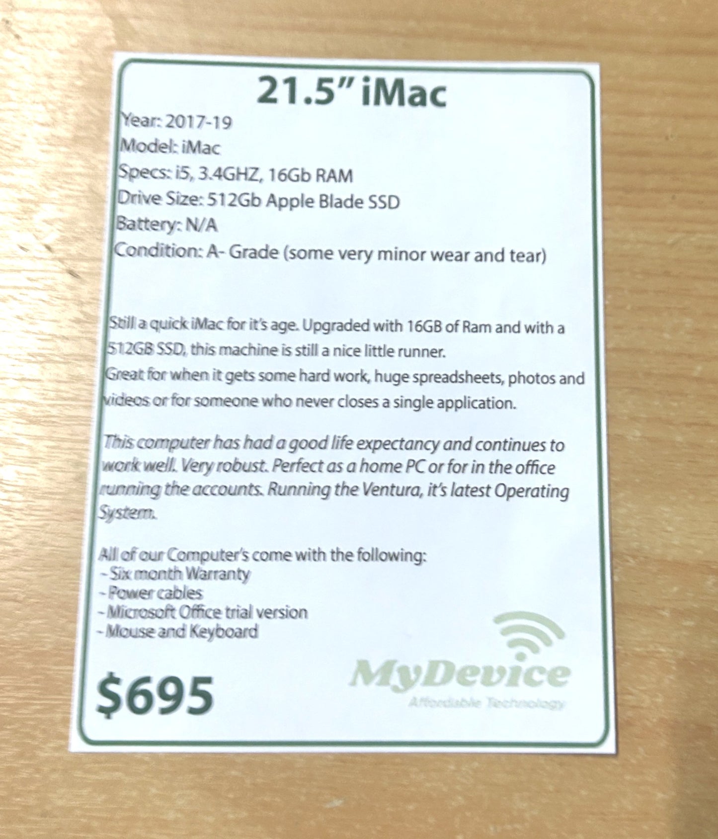 iMac 21.5 Inch 4K (2017)