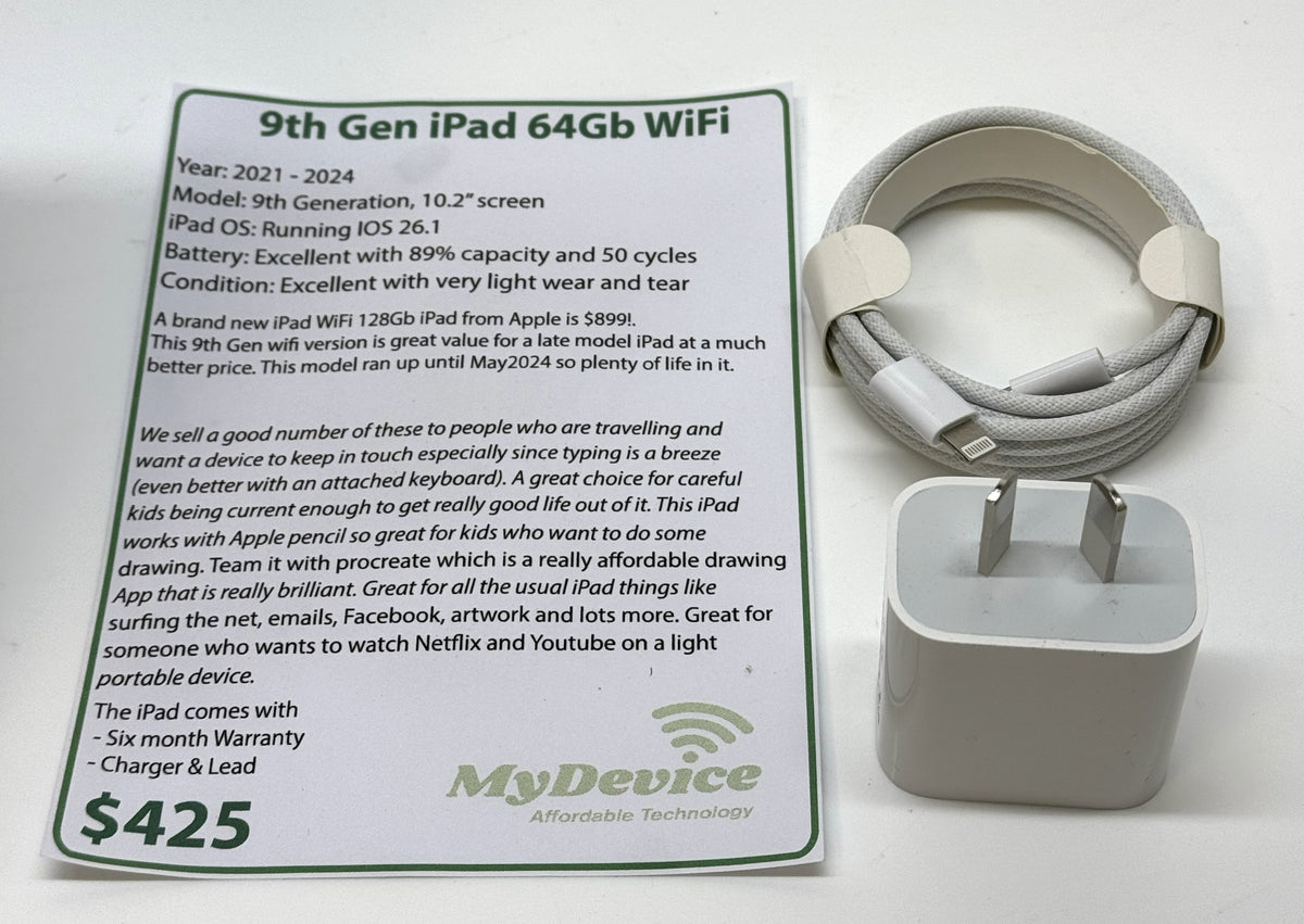iPad 9th Gen 64gb - WiFi