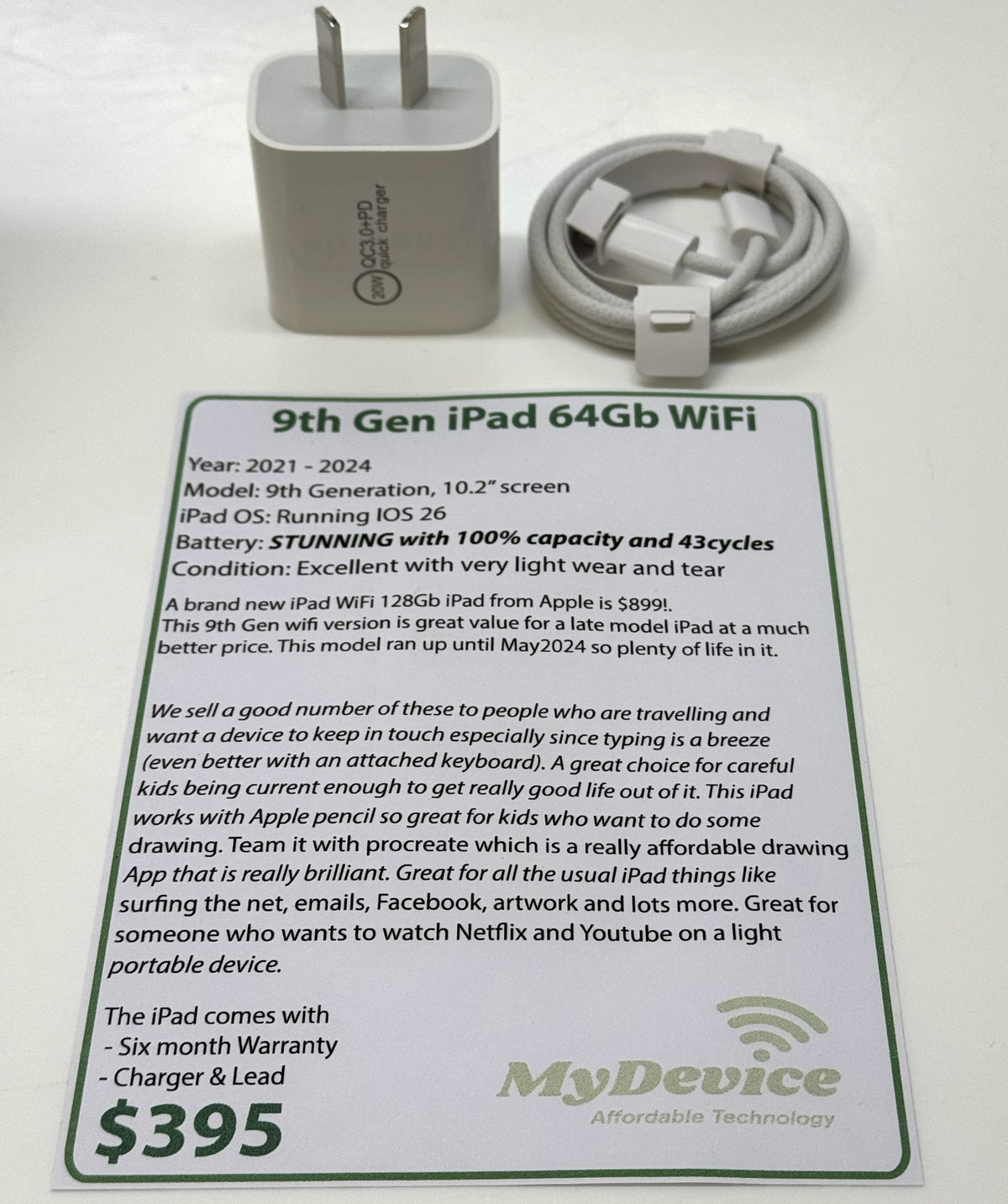 iPad 9th Gen 64gb - WiFi