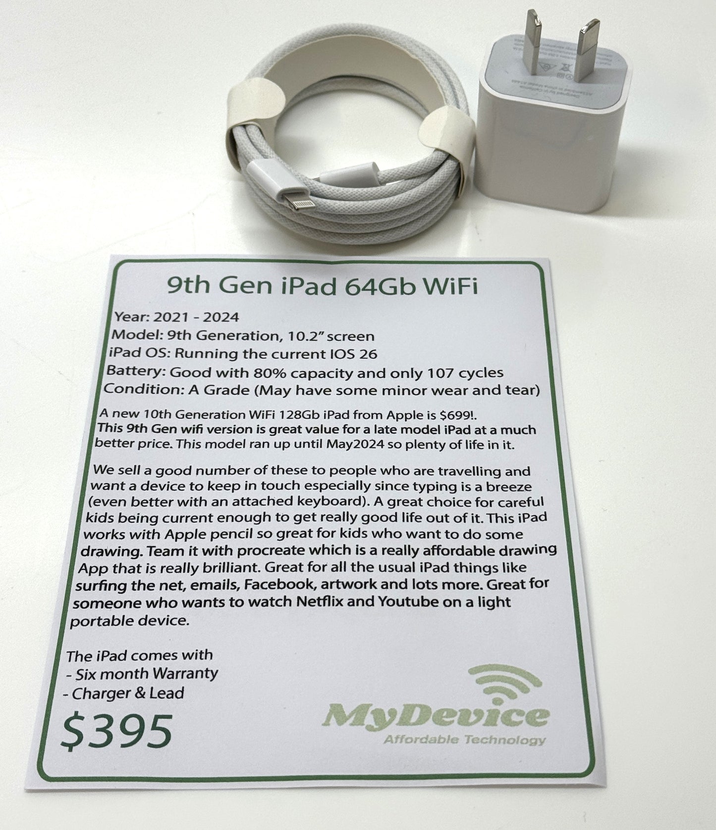 iPad 9th Gen 64gb - WiFi