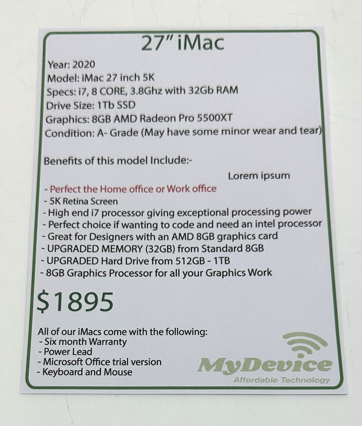 iMac 27 Inch 5K (2020)