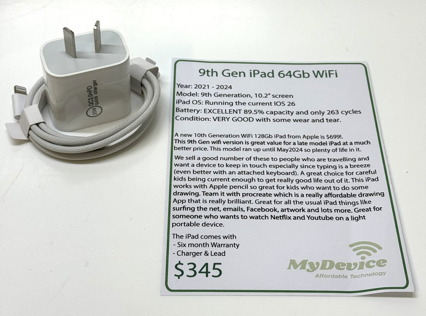 iPad 9th Gen 64gb - WiFi