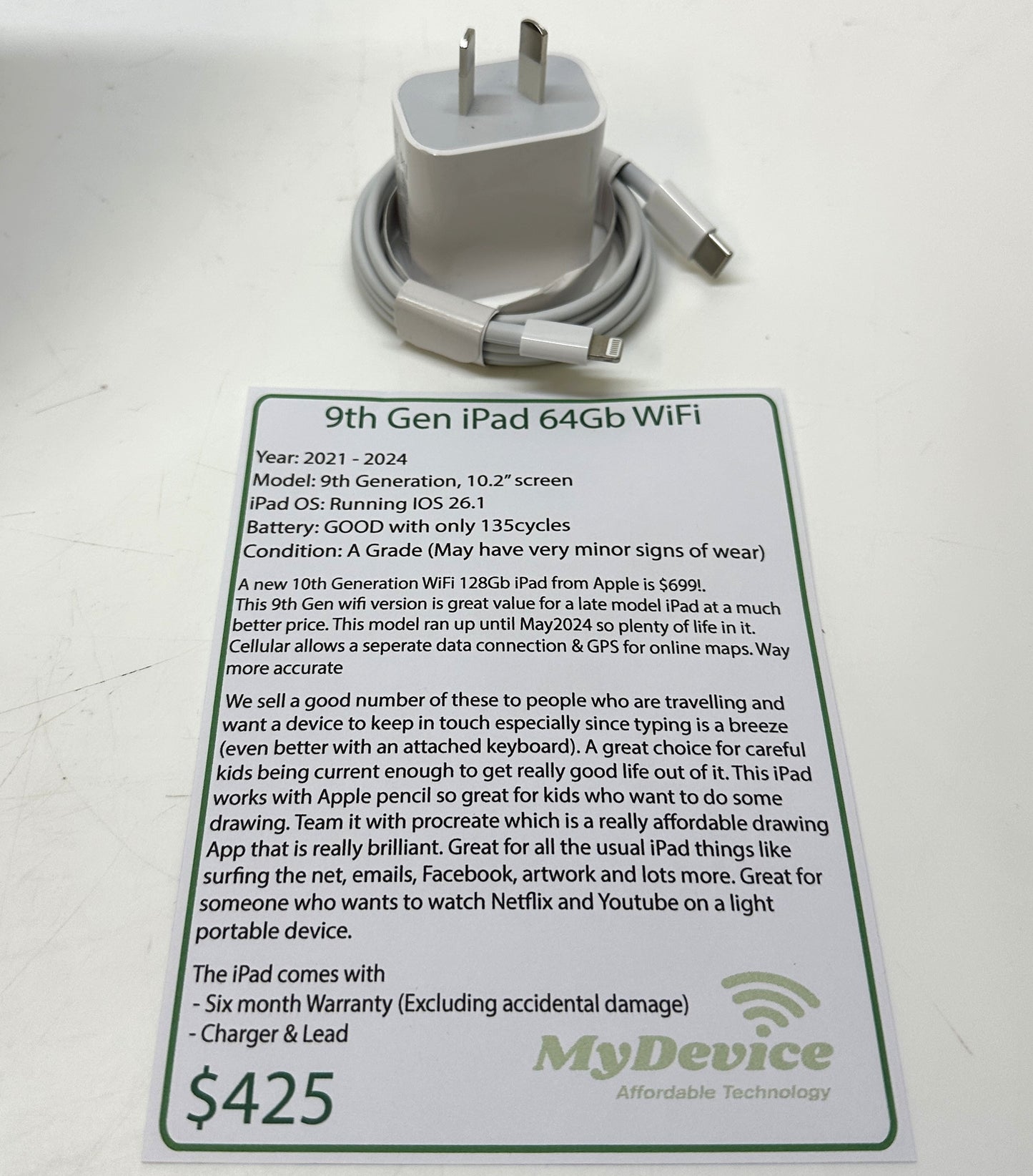 iPad 9th Gen 64gb - WiFi