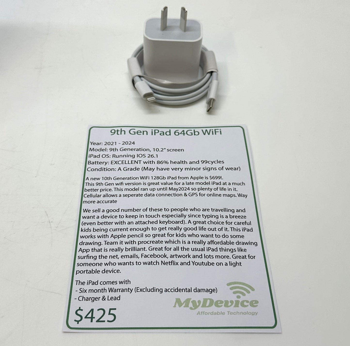 iPad 9th Gen 64gb - WiFi