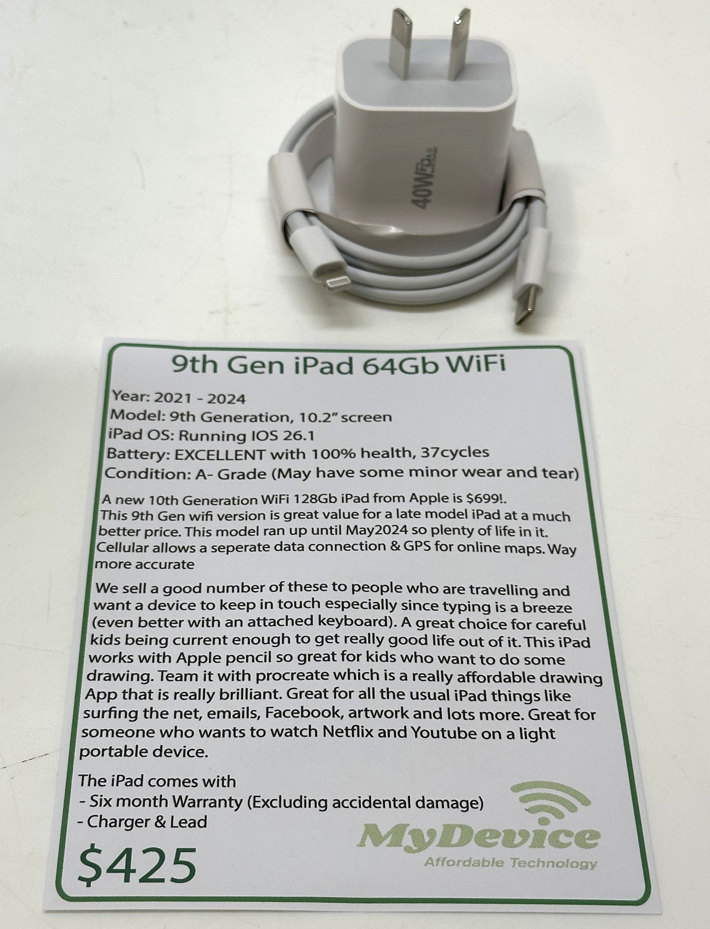 iPad 9th Gen 64gb - WiFi