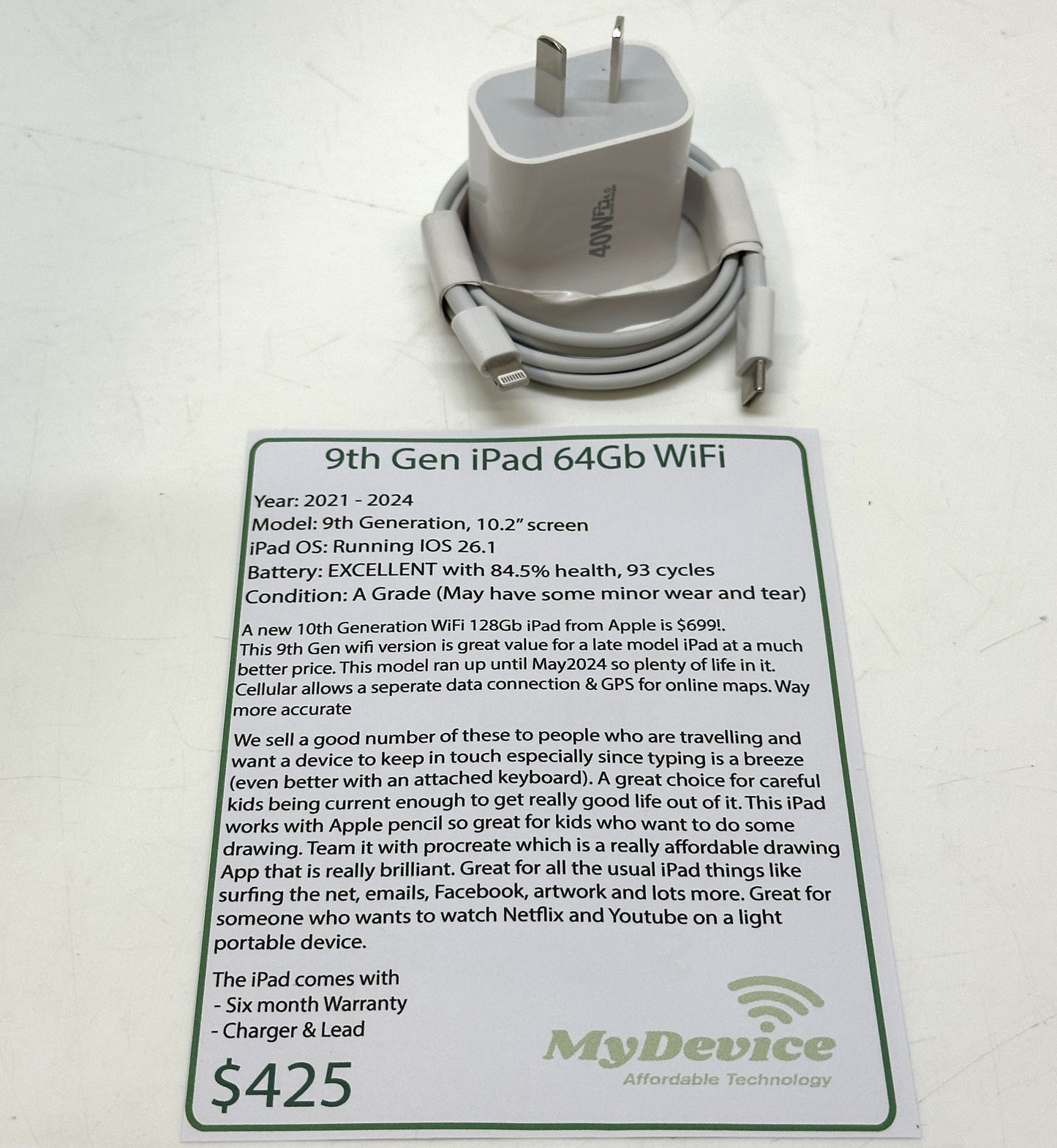 iPad 9th Gen 64gb - WiFi