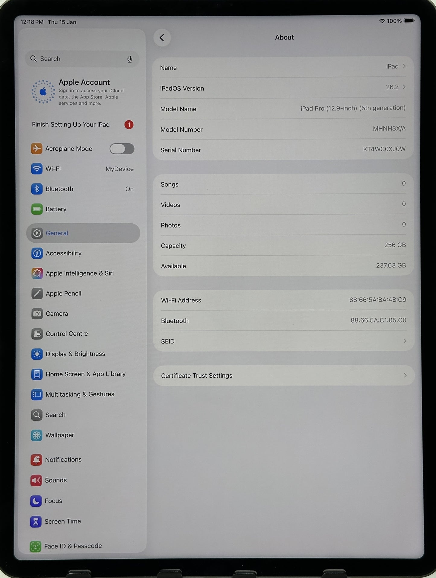 iPad Pro 5th Generation 12.9" (WIFI)