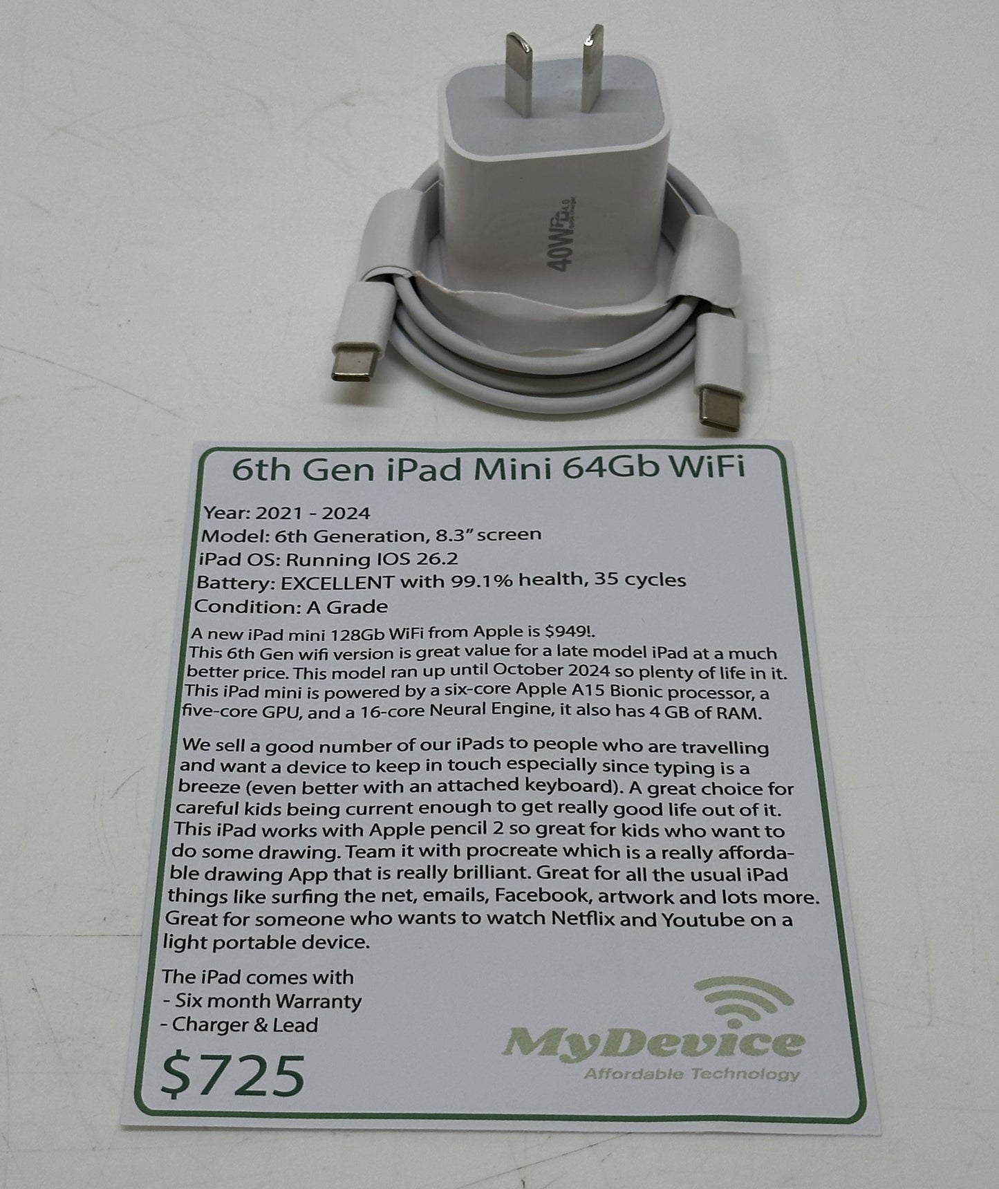 iPad mini 6th Gen 64gb WiFi