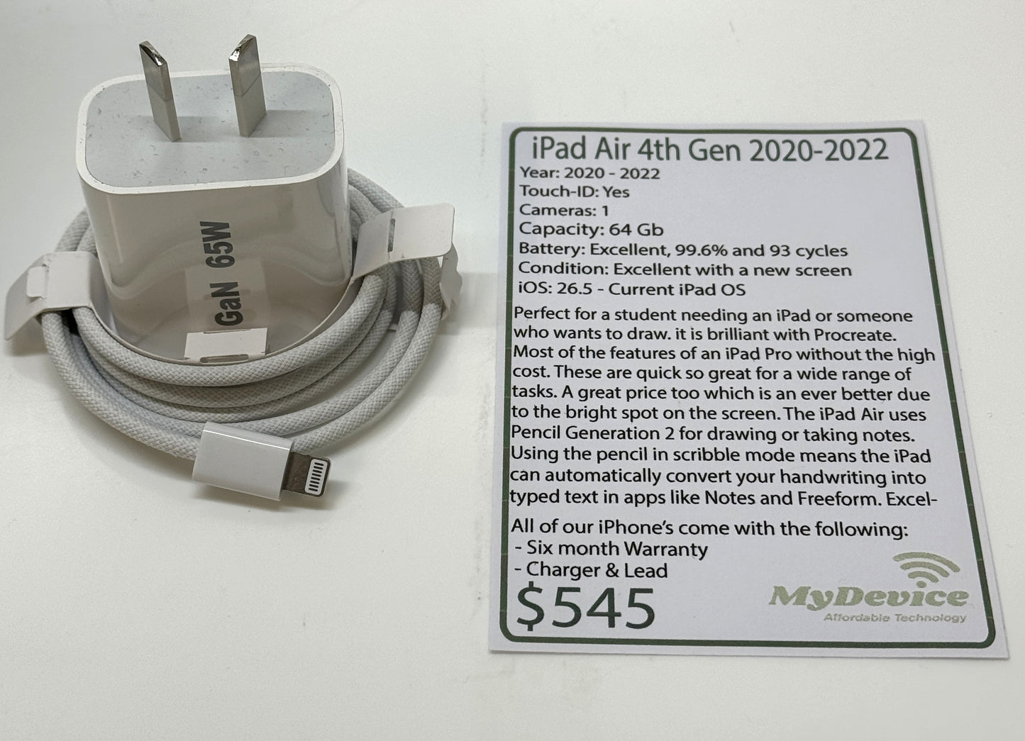 iPad AIR 4th Gen 64Gb - WiFi