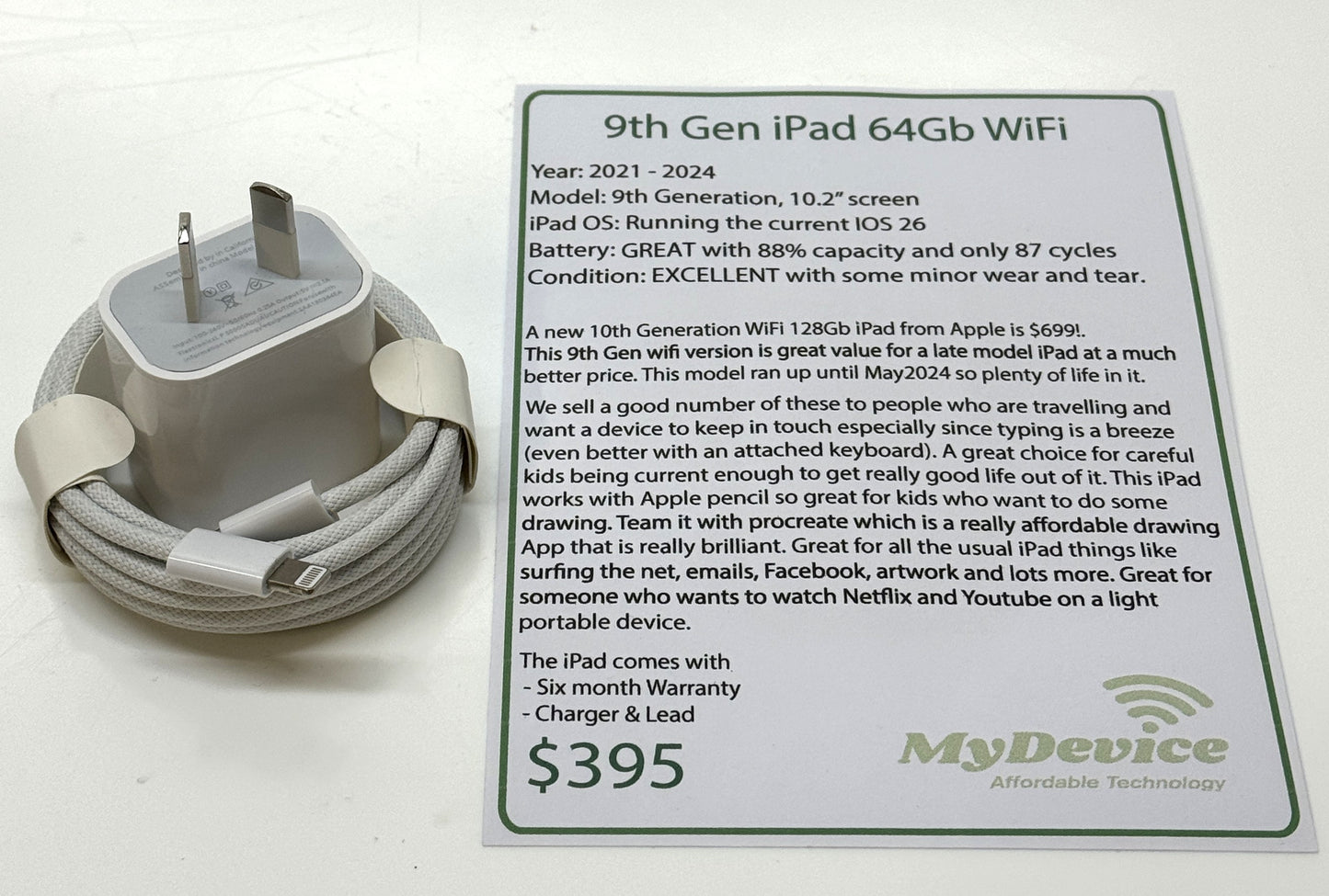 iPad 9th Gen 64gb - WiFi